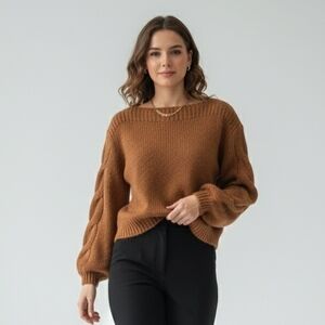 Madewell Alpaca-Wool Blend Cable-Sleeve Women's Sweater -XS